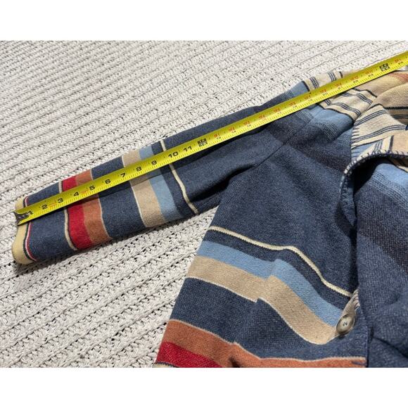 VTG Express Knit Blazer Aztec Wool Stripe Italy Lined Womens XS Blue Orange Y2K - Picture 6 of 11